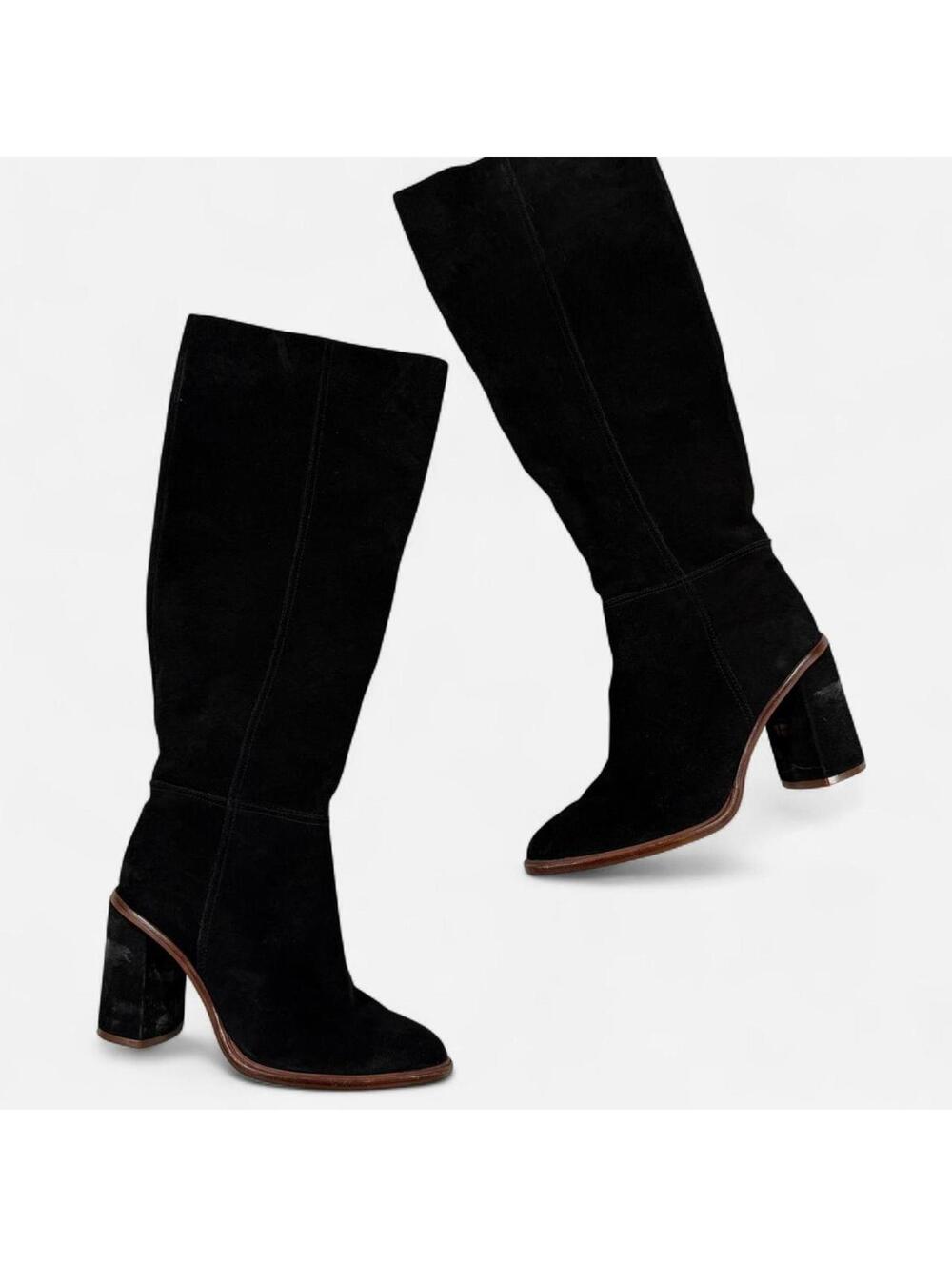 Vince Camuto Women’s Size 8 Suede Block Heel Boots Black